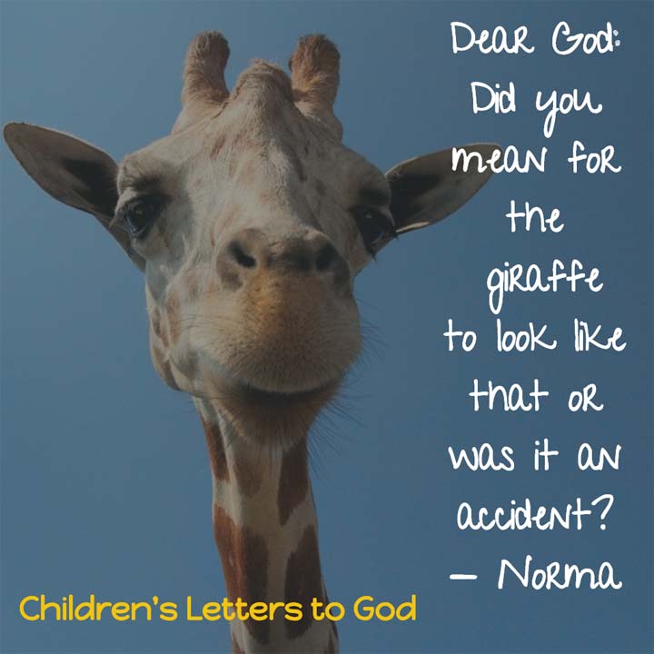 Dear God: Did you mean for the giraffe to look like that or was it an accident? — Norma