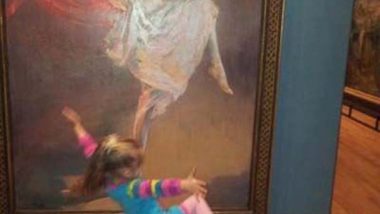Dancing Girl in front of painting