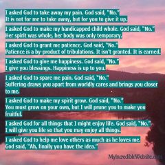 Poem: I asked God to take away my pain
