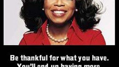 Oprah Winfrey on Giving Thanks
