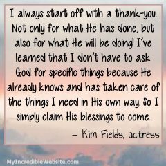 Kim Fields on Morning Prayer