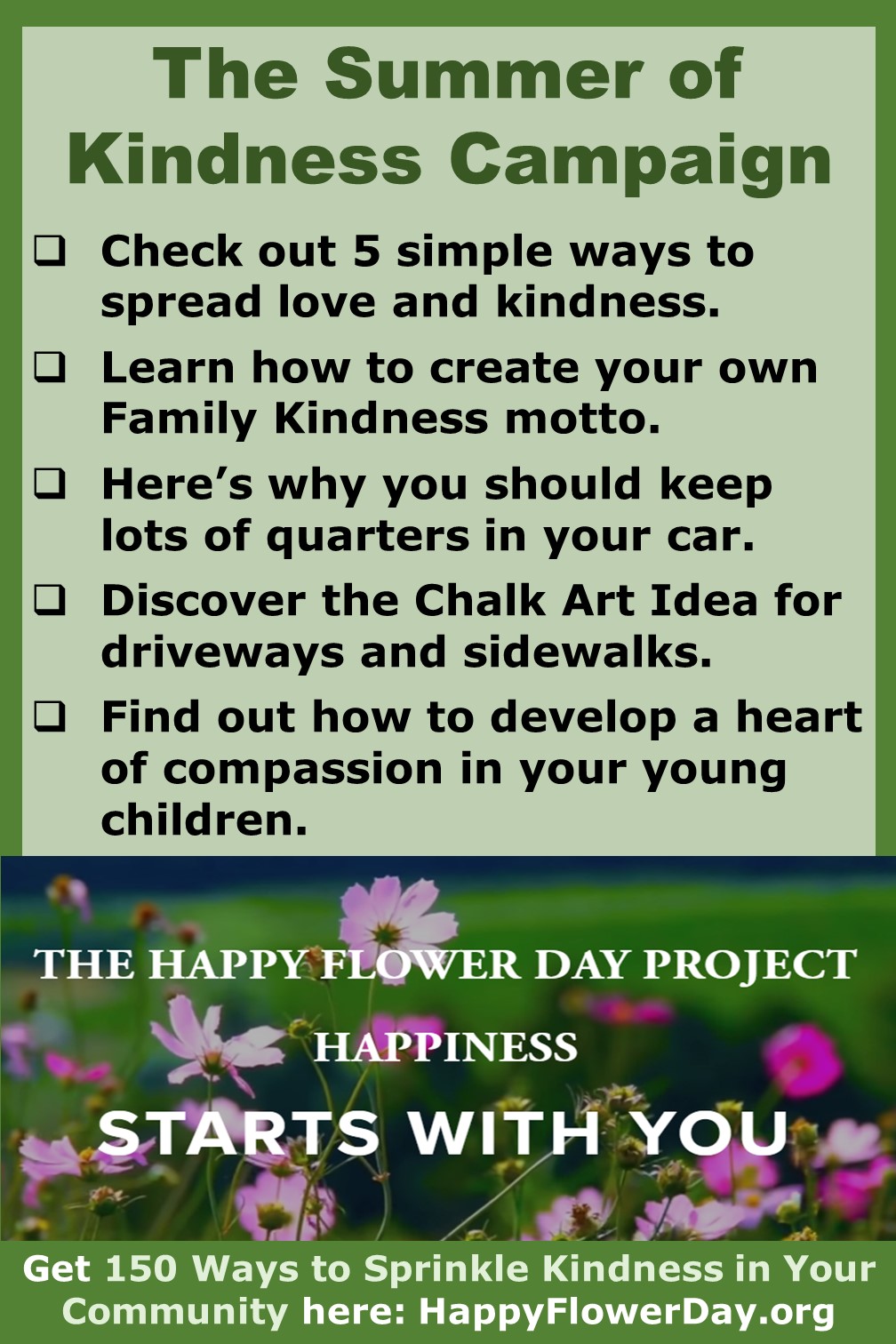 Take part in the Summer of Kindness Campaign.