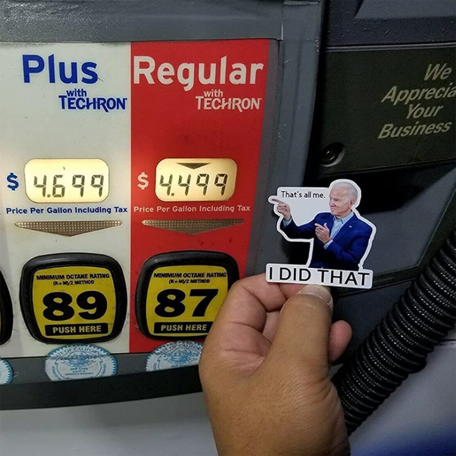 I Did That Stickers via Joe Biden's Gas Hike