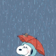 Snoopy loves rain!